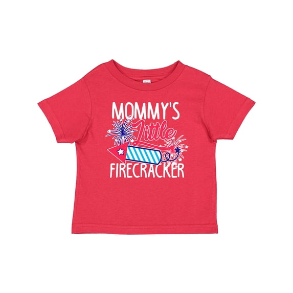 Inktastic Mommys Little Firecracker with Rocket and Fireworks Boys or Girls Baby T-Shirt