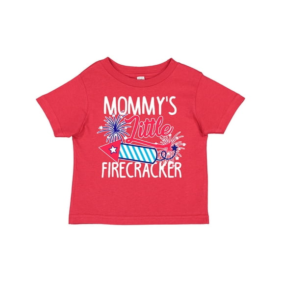 Inktastic Mommys Little Firecracker with Rocket and Fireworks Boys or Girls Toddler T-Shirt