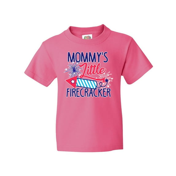 Inktastic Mommys Little Firecracker with Rocket and Fireworks Youth T-Shirt