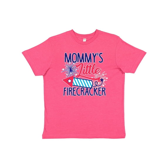 Inktastic Mommys Little Firecracker with Rocket and Fireworks Youth T-Shirt
