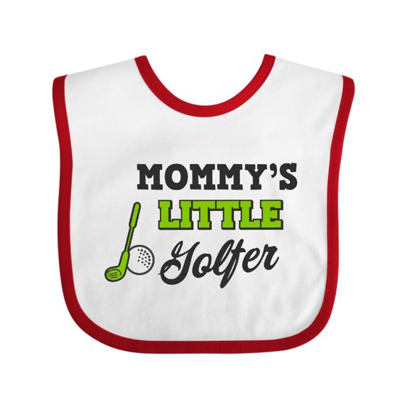 Inktastic Mommys Little Golfer with Golf Club and Ball Boys or Girls Baby Bib
