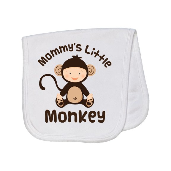 Inktastic Mommys Little Monkey Baby Boy Baby Burp Cloth
