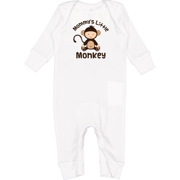 Inktastic Mommys Little Monkey Baby Boy Baby Romper Coveralls