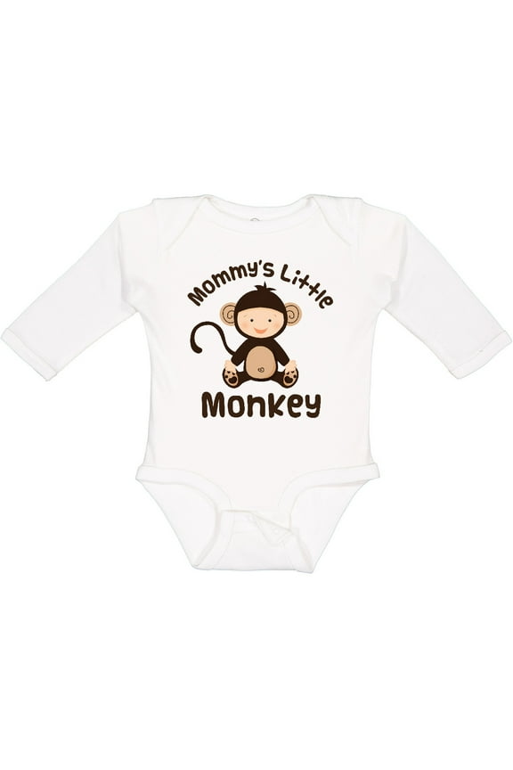 Mommys Little Monkey Baby Boy Boys Long Sleeve Baby Bodysuit
