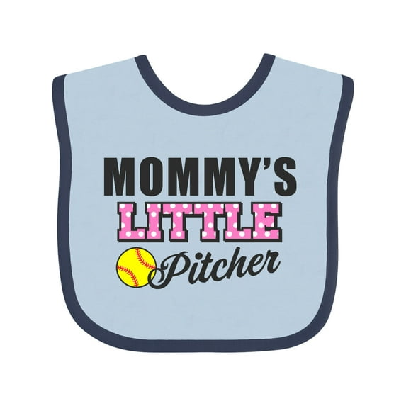 Inktastic Mommys Little Pitcher Softball Girls Baby Bib