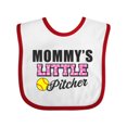 thumbnail image 1 of Inktastic Mommys Little Pitcher Softball Girls Baby Bib, 1 of 4
