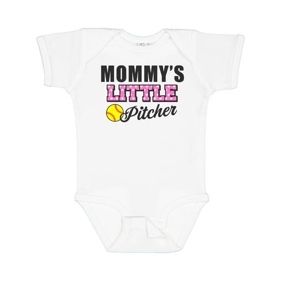 Inktastic Mommys Little Pitcher Softball Girls Baby Bodysuit