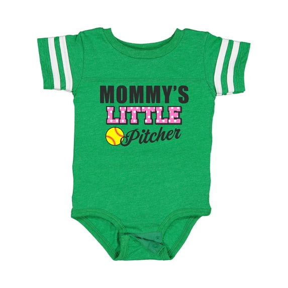 Inktastic Mommys Little Pitcher Softball Girls Baby Bodysuit