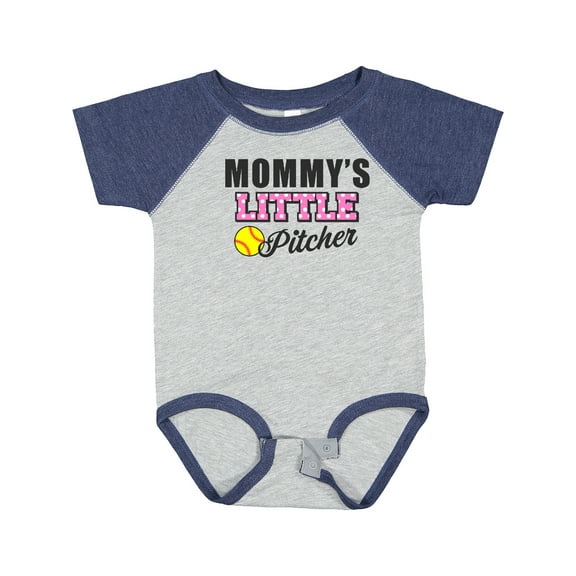 Inktastic Mommys Little Pitcher Softball Girls Baby Bodysuit