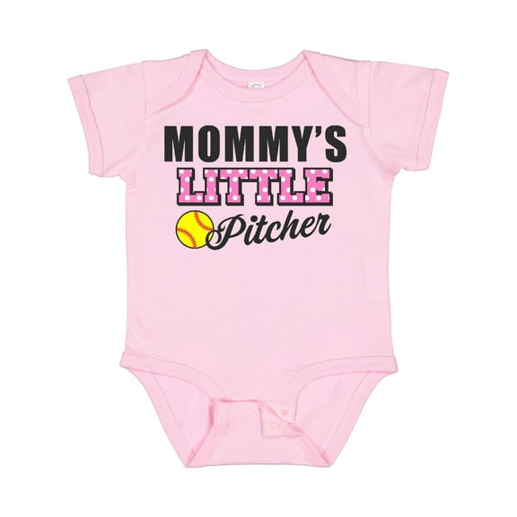 Inktastic Mommys Little Pitcher Softball Girls Baby Bodysuit