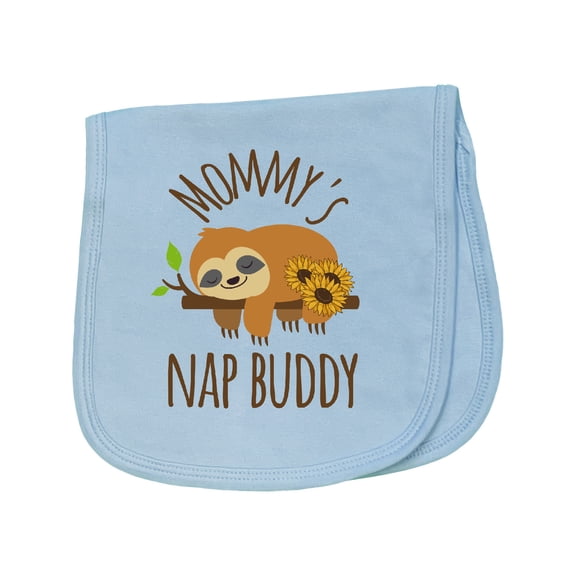 Inktastic Mommys Nap Buddy Sloth Baby Burp Cloth