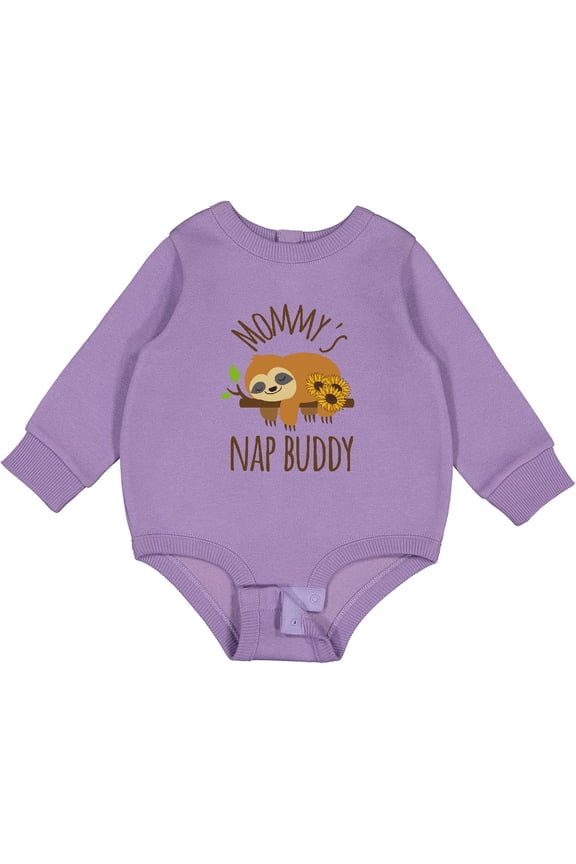 Mommys Nap Buddy Sloth Baby Fleece Bodysuit