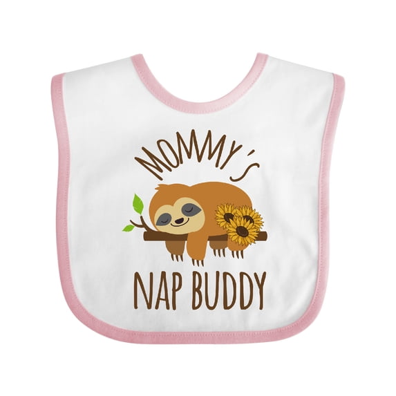 Inktastic Mommys Nap Buddy Sloth Boys or Girls Baby Bib