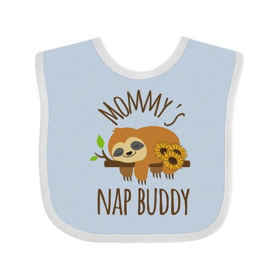 Inktastic Mommys Nap Buddy Sloth Boys or Girls Baby Bib