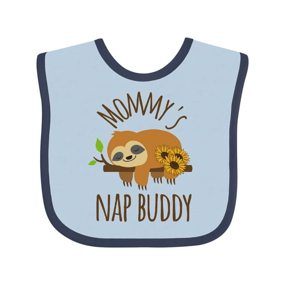 Inktastic Mommys Nap Buddy Sloth Boys or Girls Baby Bib