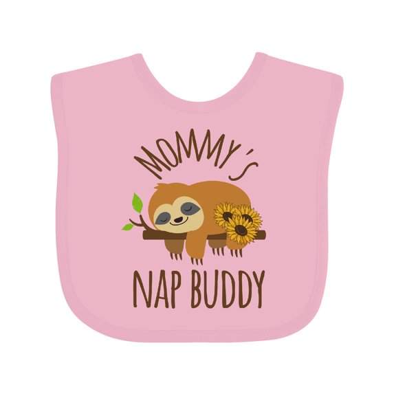 Inktastic Mommys Nap Buddy Sloth Boys or Girls Baby Bib