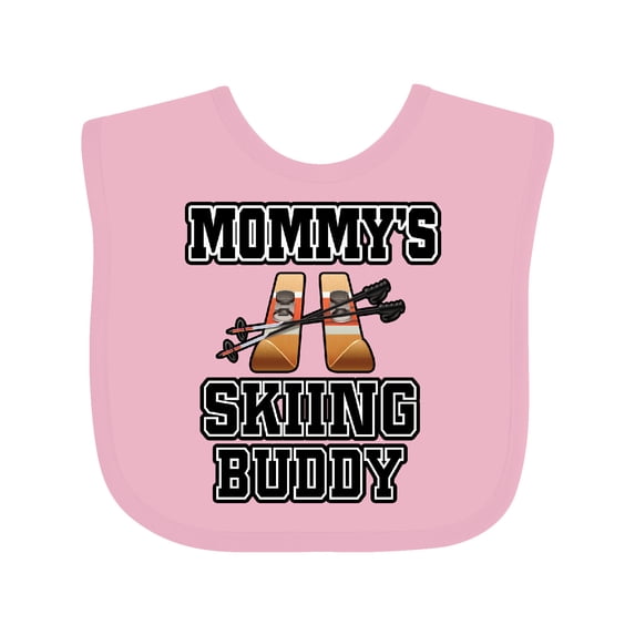 Inktastic Mommys Skiing Buddy for Kids Boys or Girls Baby Bib