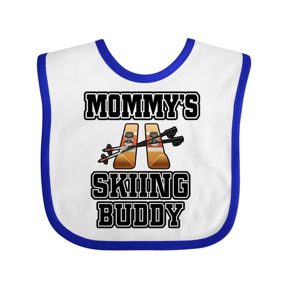 Inktastic Mommys Skiing Buddy for Kids Boys or Girls Baby Bib