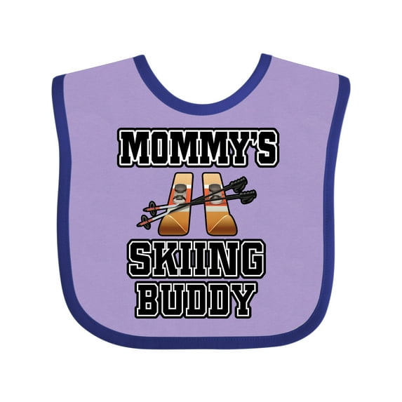 Inktastic Mommys Skiing Buddy for Kids Boys or Girls Baby Bib