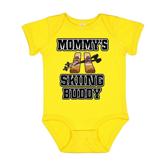 Inktastic Mommys Skiing Buddy for Kids Boys or Girls Baby Bodysuit