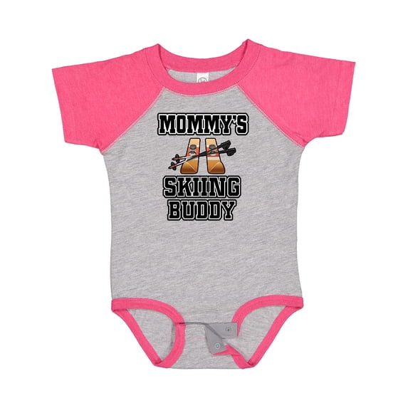 Inktastic Mommys Skiing Buddy for Kids Boys or Girls Baby Bodysuit