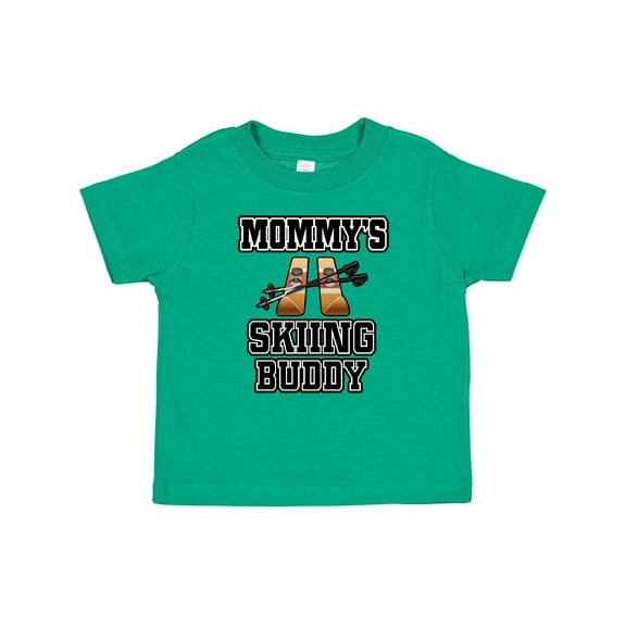 Inktastic Mommys Skiing Buddy for Kids Boys or Girls Baby T-Shirt