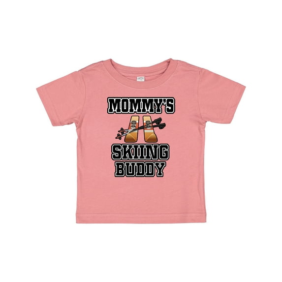 Inktastic Mommys Skiing Buddy for Kids Boys or Girls Baby T-Shirt