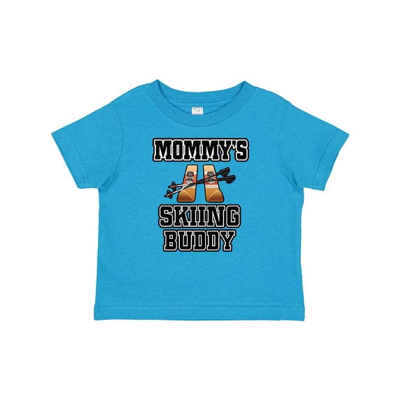 Inktastic Mommys Skiing Buddy for Kids Boys or Girls Baby T-Shirt
