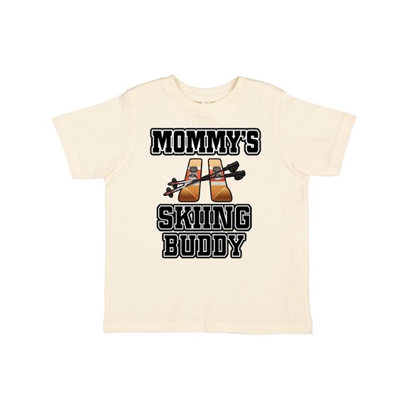 Inktastic Mommys Skiing Buddy for Kids Boys or Girls Toddler T-Shirt