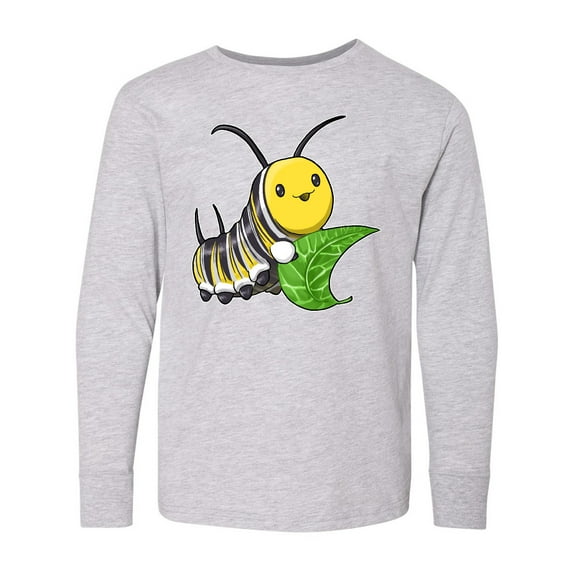 Inktastic Monarch butterfly caterpillar- cute baby insect Long Sleeve Youth T-Shirt