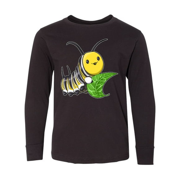 Inktastic Monarch butterfly caterpillar- cute baby insect Long Sleeve Youth T-Shirt