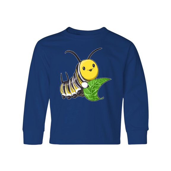 Inktastic Monarch butterfly caterpillar- cute baby insect Long Sleeve Youth T-Shirt