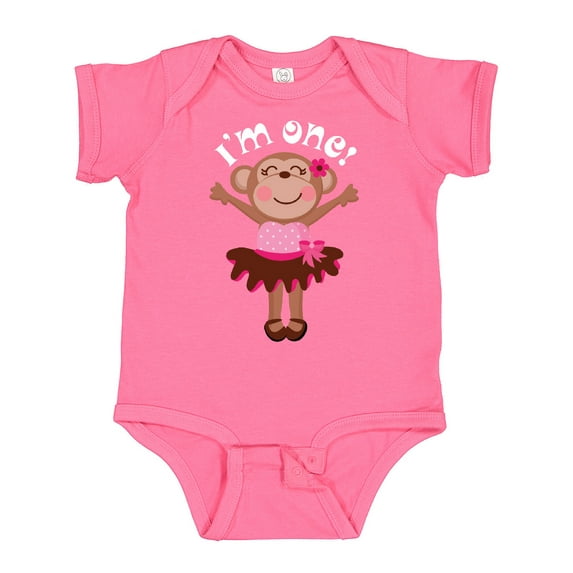 Inktastic Monkey 1st Birthday 1 Year Old Girl Girls Baby Bodysuit