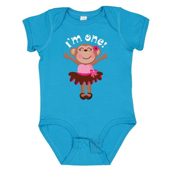 Inktastic Monkey 1st Birthday 1 Year Old Girl Girls Baby Bodysuit