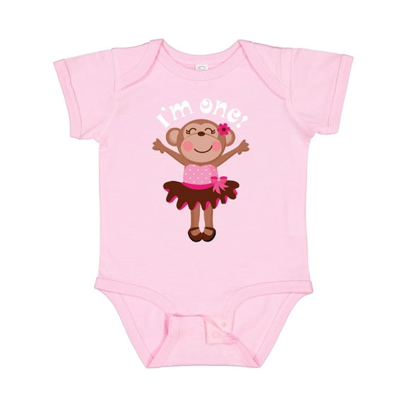 Inktastic Monkey 1st Birthday 1 Year Old Girl Girls Baby Bodysuit