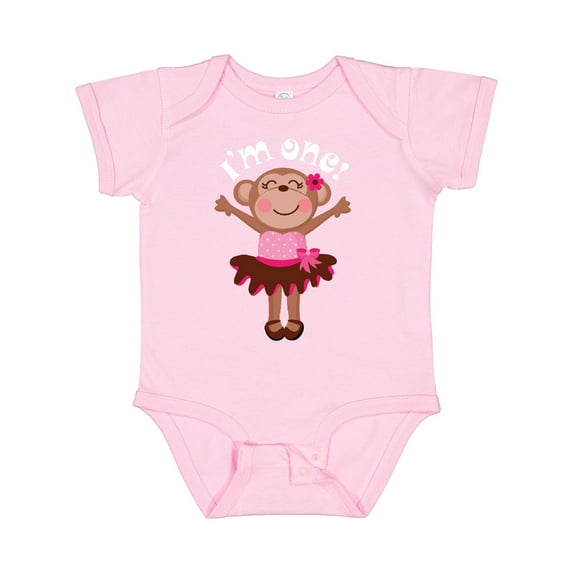 Inktastic Monkey 1st Birthday 1 Year Old Girl Girls Baby Bodysuit