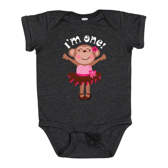 Inktastic Monkey 1st Birthday 1 Year Old Girl Girls Baby Bodysuit
