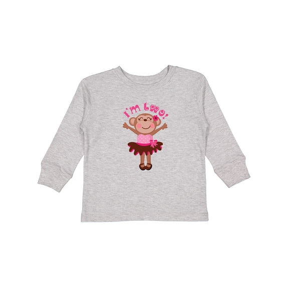 Inktastic Monkey 2nd Birthday for Girl Girls Long Sleeve Toddler T-Shirt