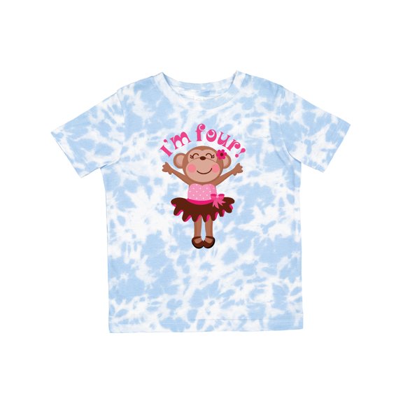 Inktastic Monkey 4th Birthday 4 Year Old Girl Girls Toddler T-Shirt