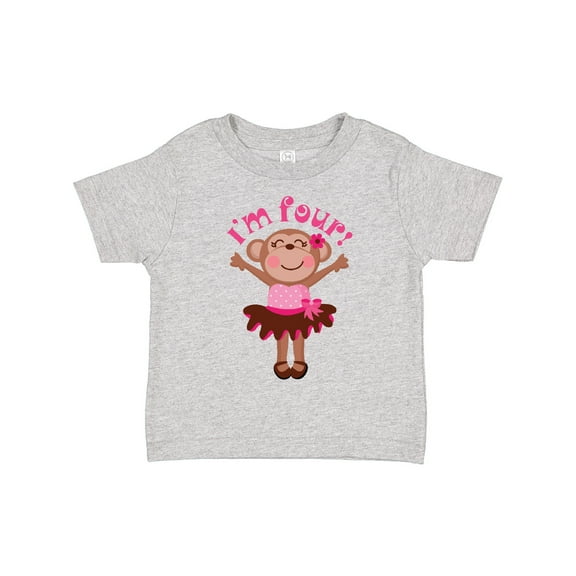 Inktastic Monkey 4th Birthday 4 Year Old Girl Girls Toddler T-Shirt