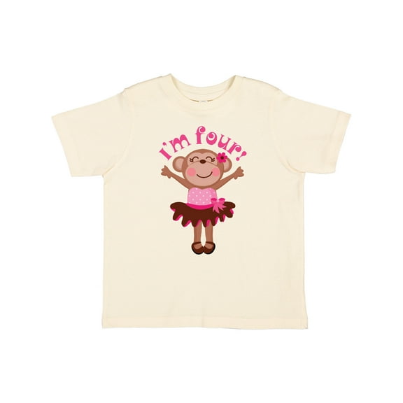 Inktastic Monkey 4th Birthday 4 Year Old Girl Girls Toddler T-Shirt