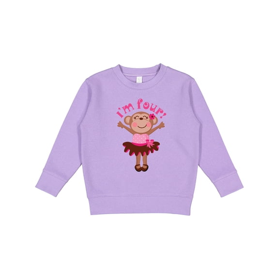 Inktastic Monkey 4th Birthday 4 Year Old Girl Toddler Sweatshirt