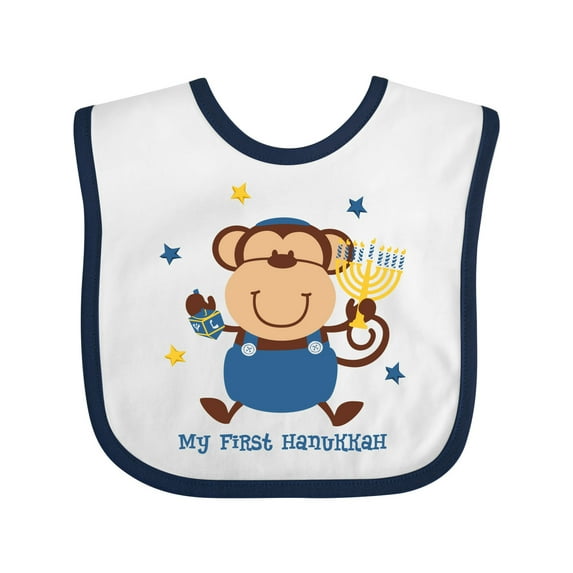 Inktastic Monkey Boy 1st Hanukkah Boys Baby Bib