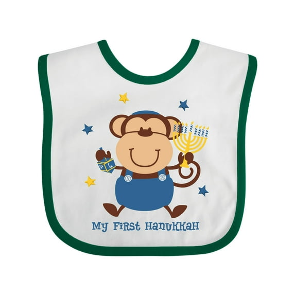 Inktastic Monkey Boy 1st Hanukkah Boys Baby Bib