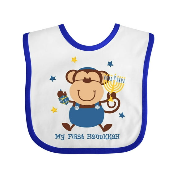 Inktastic Monkey Boy 1st Hanukkah Boys Baby Bib