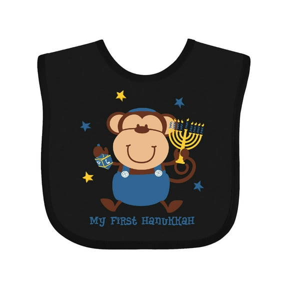 Inktastic Monkey Boy 1st Hanukkah Boys Baby Bib