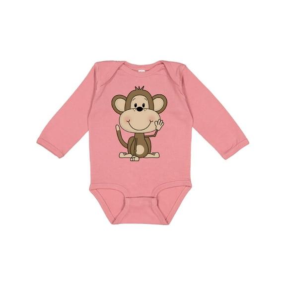 Inktastic Monkey Boys or Girls Long Sleeve Baby Bodysuit