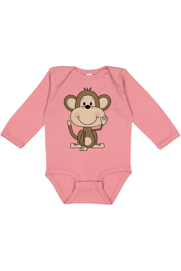 Monkey Boys or Girls Long Sleeve Baby Bodysuit