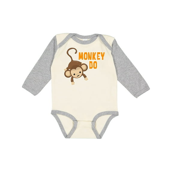 Inktastic Monkey Do with Monkey Boys or Girls Long Sleeve Baby Bodysuit