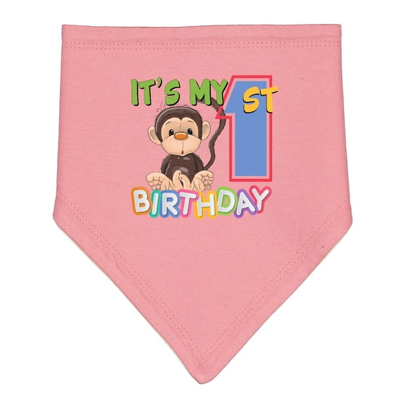 Inktastic Monkey First Birthday Baby Bandana Bib
